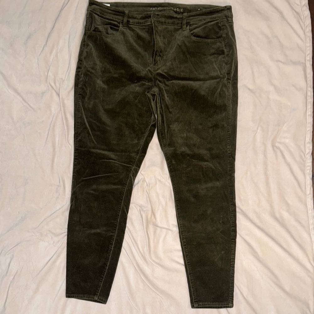 American Eagle Outfitters Olive Corduroy Jeggings 20L